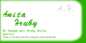anita hruby business card